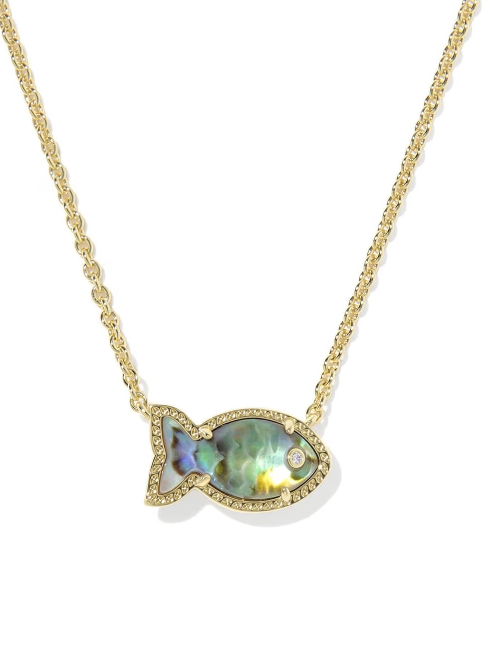 New Kendra Scott Parker Fish Gold Short Pendant Necklace